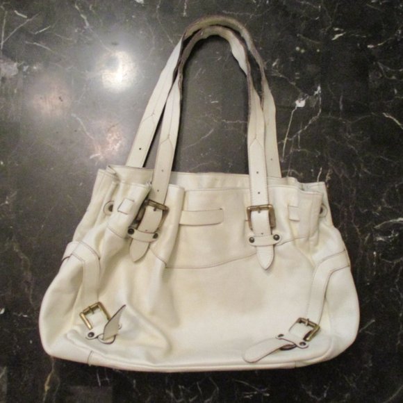 Cavalcanti Italian Leather Purse Bag Tote Cream - Picture 12 of 13